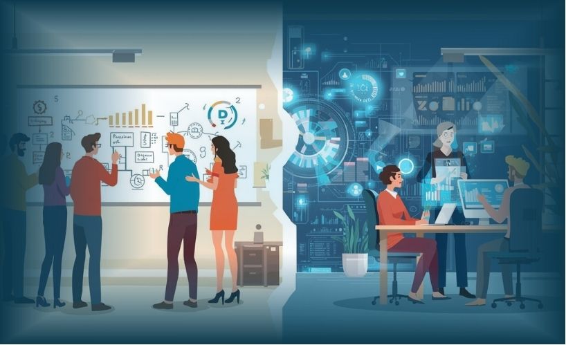 Perbandingan analisis masalah tradisional dengan analisis digital modern di kantor