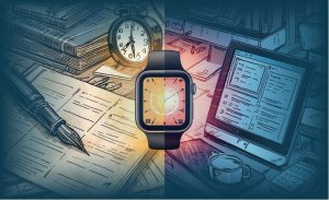 Ilustrasi perbedaan manajemen waktu tradisional dan modern di dunia kerja