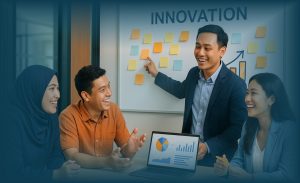 Ilustrasi Kepemimpinan Adaptif yang membantu tim berinovasi dan beradaptasi terhadap perubahan bisnis