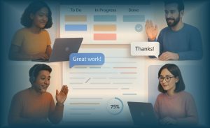 Tim bekerja dan berkolaborasi secara online menggunakan berbagai Digital Tools