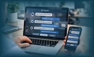 Contoh penggunaan chatbot dalam komunikasi kerja untuk membantu karyawan di perusahaan